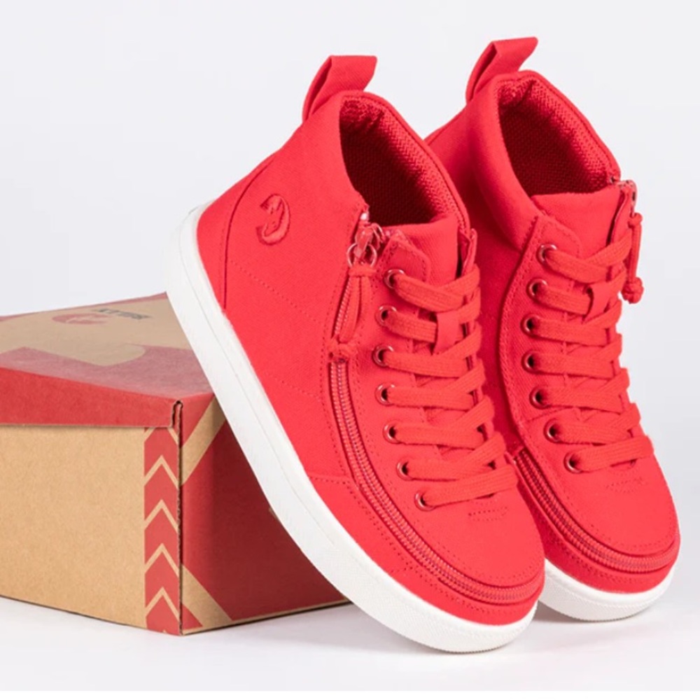 Red BILLY Classic D|R High Tops extra wide toddler size 5